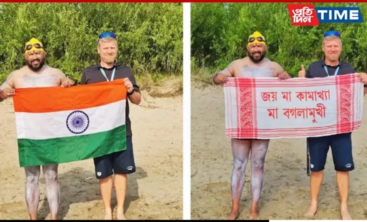 Elvis Ali Hazarika First Assamese To Swim Across Poland Gulf Of Puck Gdansk